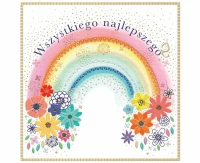 Greeting Card Rainbow With Flowers , 1 pc.