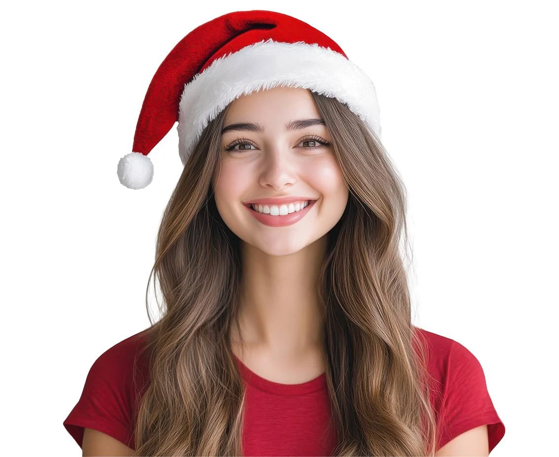 Santa hat, plush, 30x44 cm