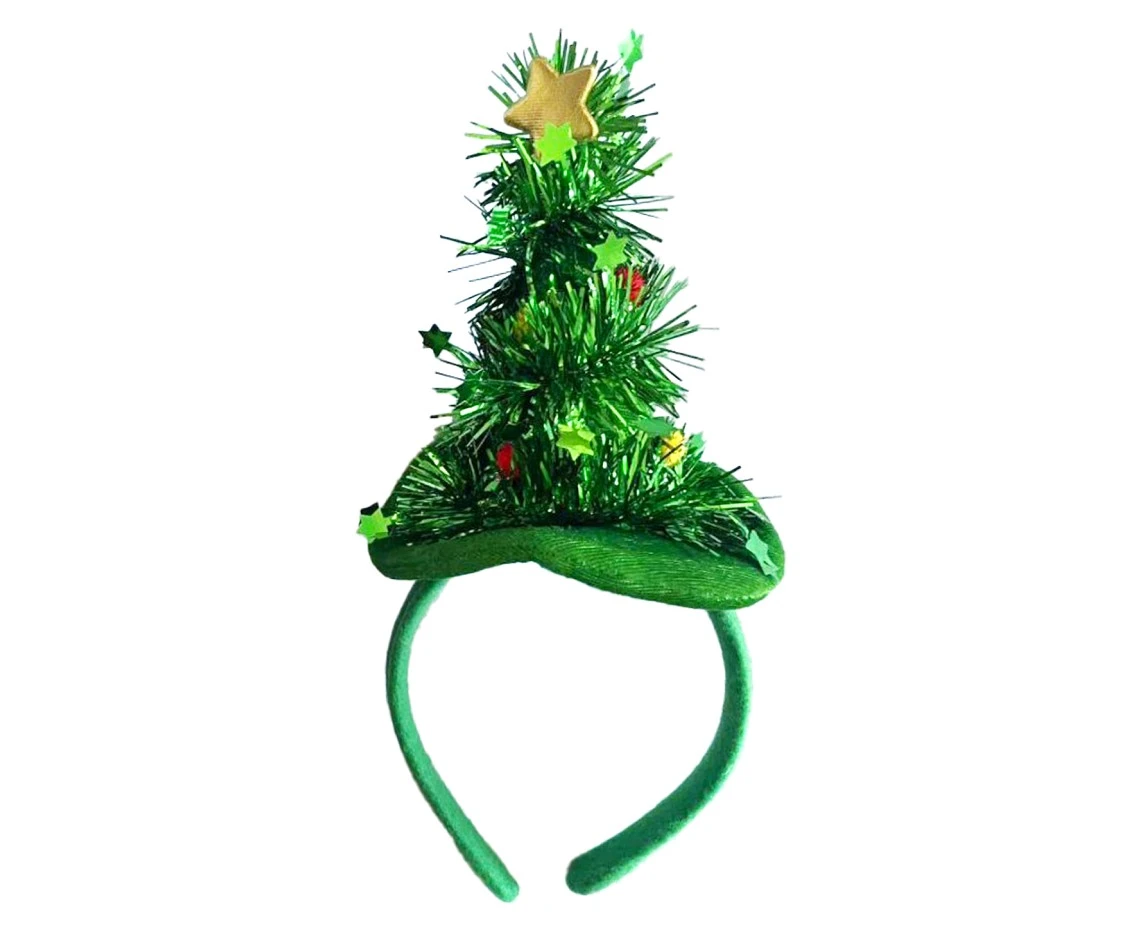 Headband, green Christmas tree