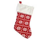 Christmas sock, red with snowflakes, 41x22 cm