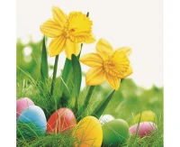 POLMAK DAISY Lunch SD napkins, Easter, 33x33 cm, Daffodils, Easter eggs, 20 pcs.