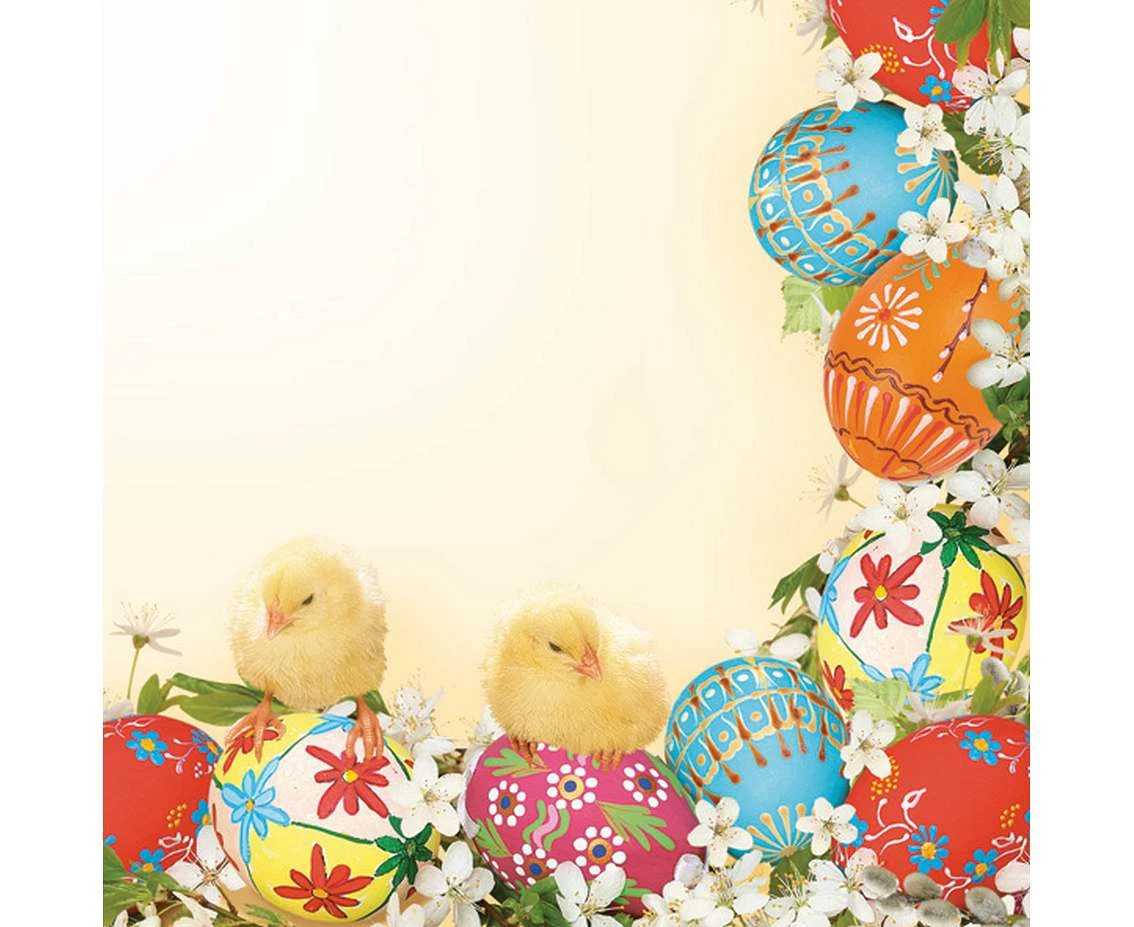 POLMAK DAISY Lunch SD napkins, Easter, 33x33 cm, Chickens, Easter eggs, 20 pcs.