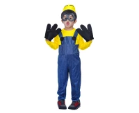 Role play-set for kids Yellow boy (hat, overalls, gloves, glasses) size 110/120 cm
