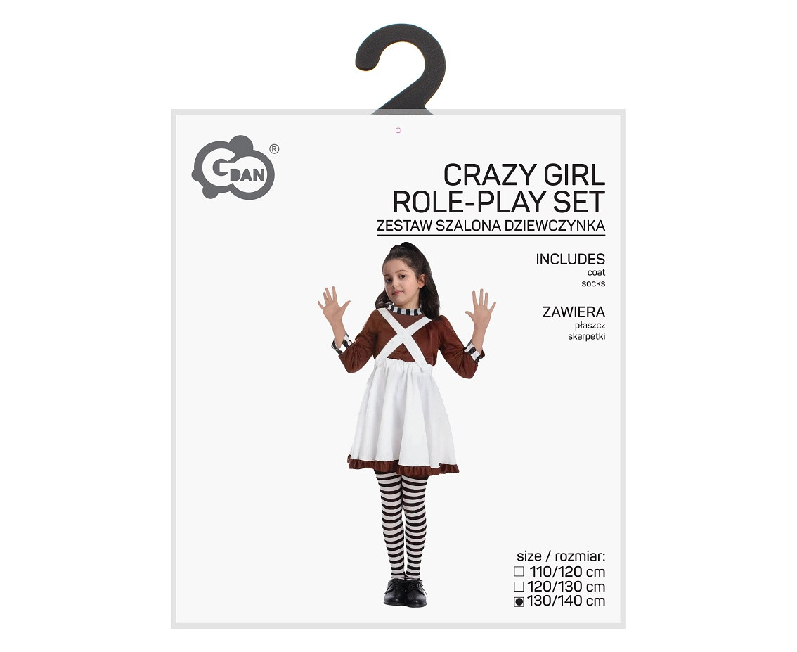 Role play-set for kids Crazy Girl (dress, socks) size 130/140 cm