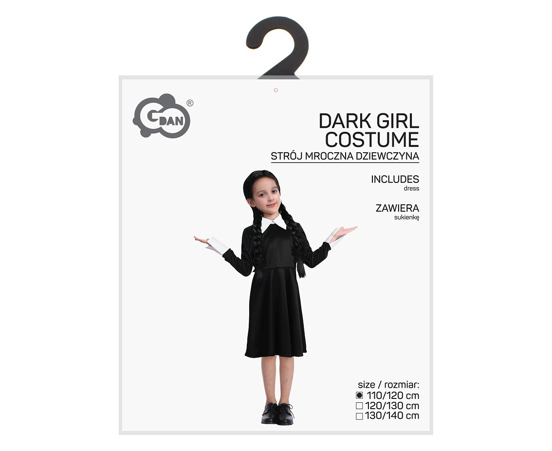 Costume for kids Dark Girl (dress) size 110/120 cm