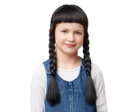 Wig black braids (with fringe), one size