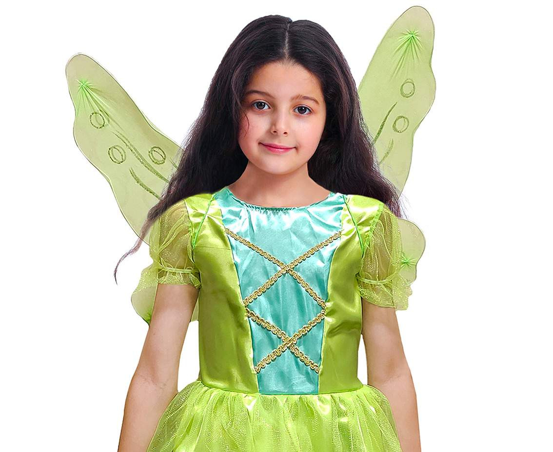 Role play-set for kids Green Fairy (dress, wings) size 110/120 cm