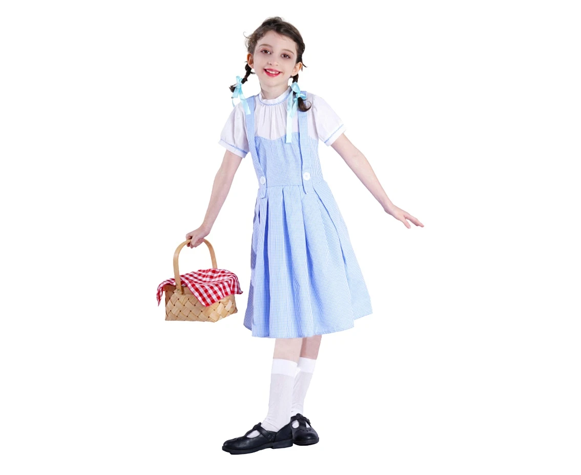 Role play-set for kids Blue girl (dress, hair ribbons 2 pcs) size 110/120 cm
