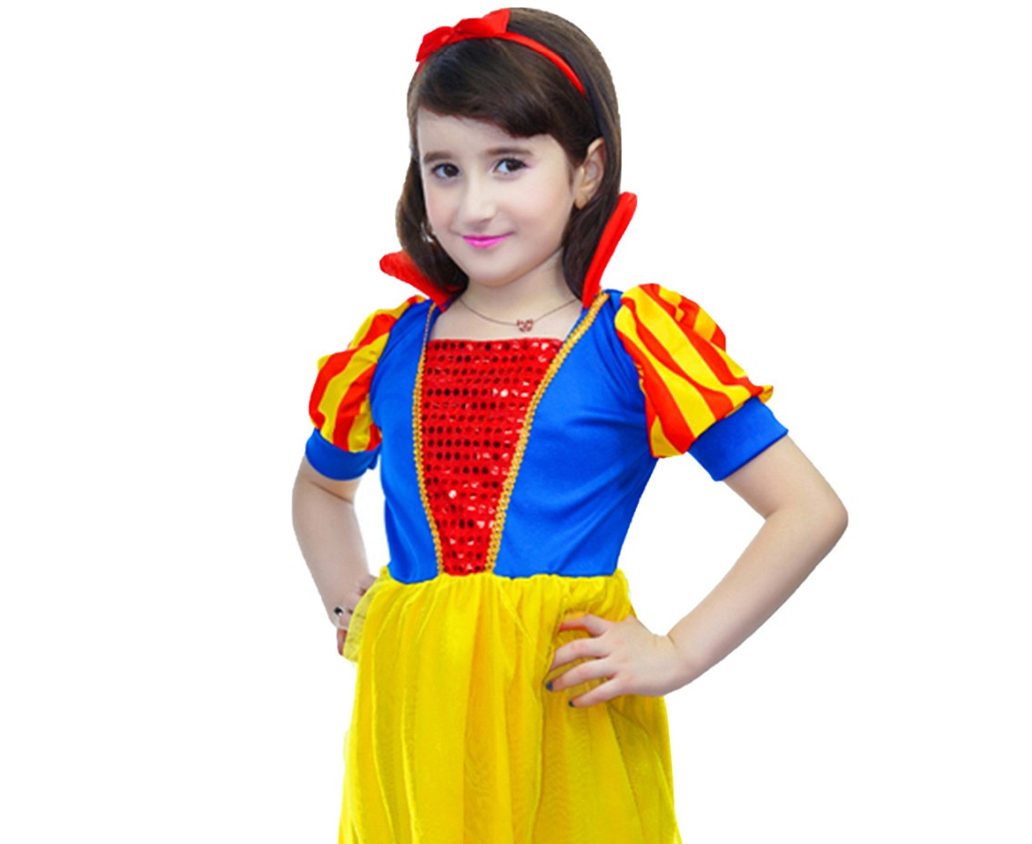 Role play-set for kids Yellow princess (headband with bow, dress) size 110/120 cm