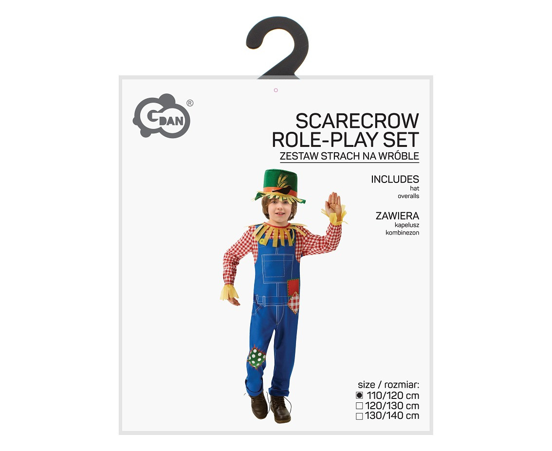 Role play-set for kids Scarecrow (hat, overalls) size 110/120 cm