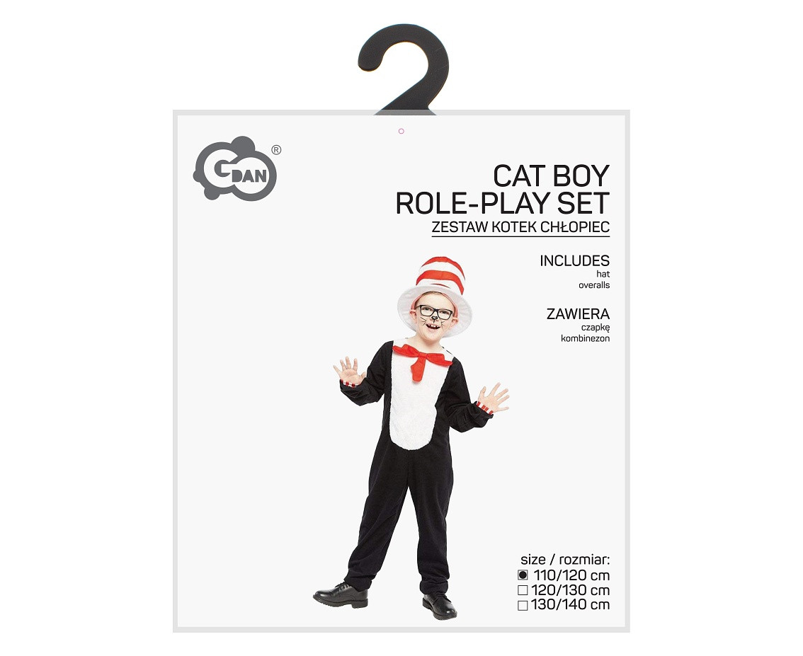 Role play-set for kids Cat boy (hat, overalls) size 110/120 cm