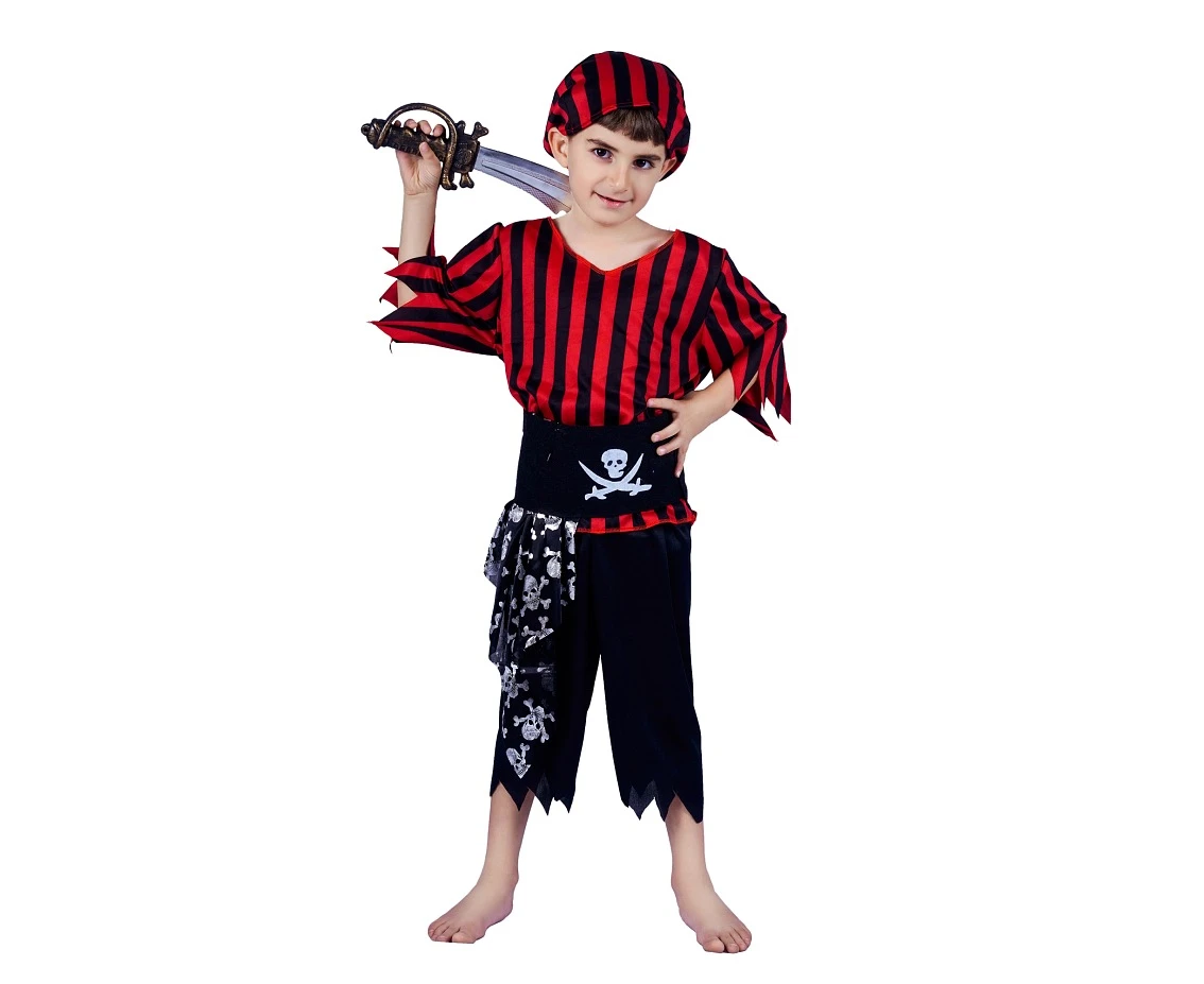 Role play-set for kids Pirate (headband, coat, belt, pants) size 110/120 cm