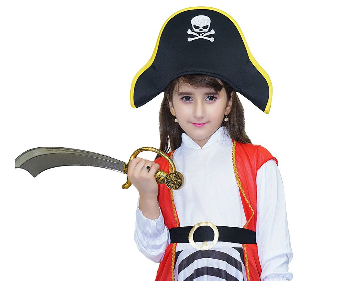 Role play-set for kids Pirate girl (hat, shirt, belt, skirt) size 130/140 cm