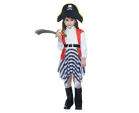 Role play-set for kids Pirate girl (hat, shirt, belt, skirt) size 130/140 cm