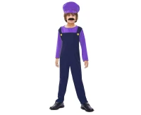 Role play-set for kids Purple plumber (cap, overalls) size 110/120 cm