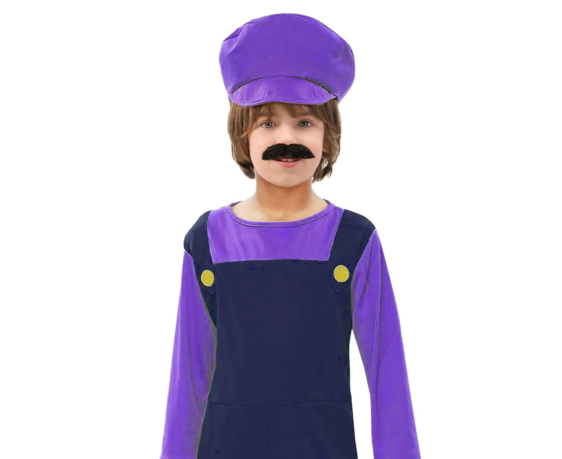 Role play-set for kids Purple plumber (cap, overalls) size 130/140 cm