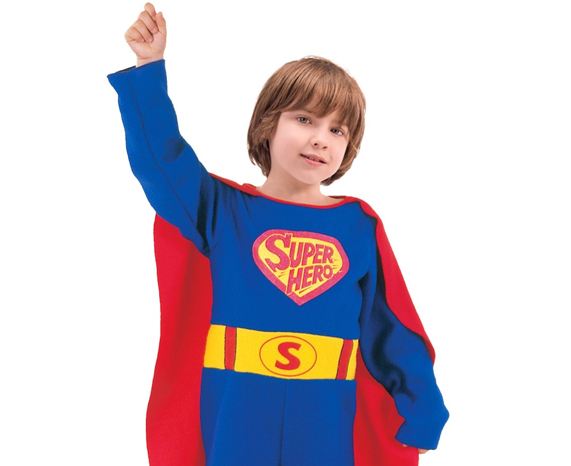 Role play-set for kids Superhero with cape (cape, jumpsuit, belt) size 130/140 cm