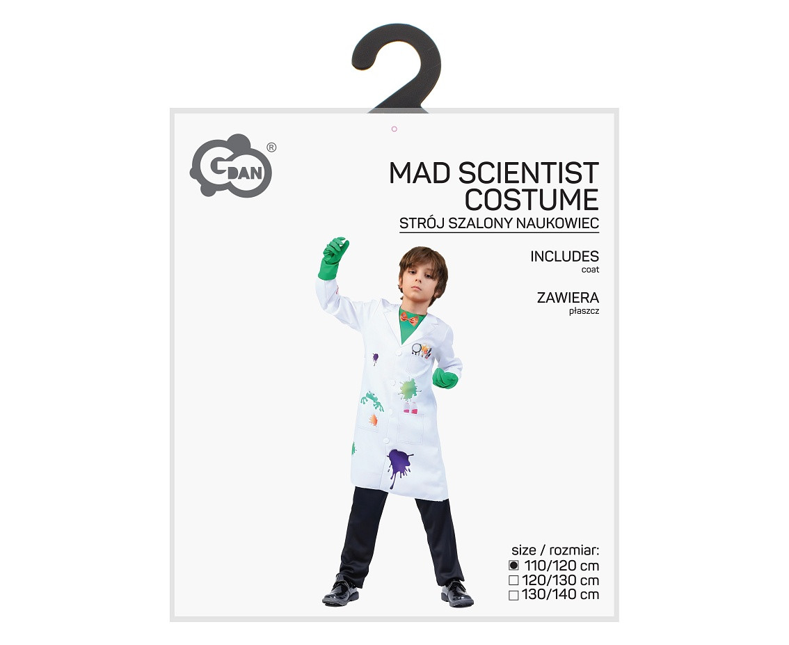 Costume for kids Mad scientist (coat) size 110/120 cm