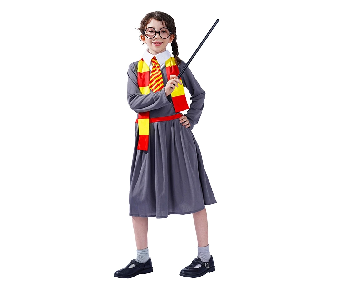 Role play-set for kids Sorceress (dress with tie, scarf) size 110/120 cm