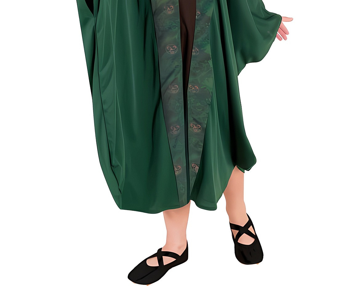 Role play-set for kids Green Sorceress (hat, tunic) size 130/140 cm
