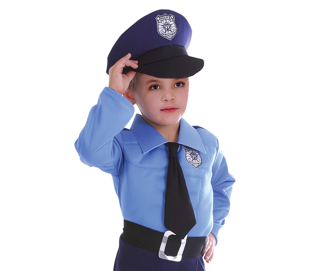 Role play-set for kids Policeman (shirt, tie, hat) size 110/120 cm