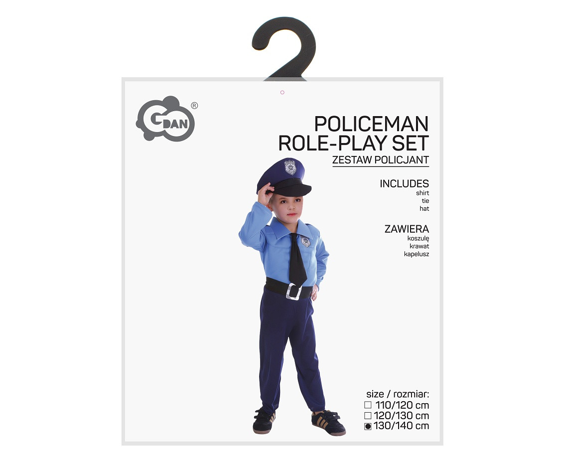 Role play-set for kids Policeman (shirt, tie, hat) size 130/140 cm