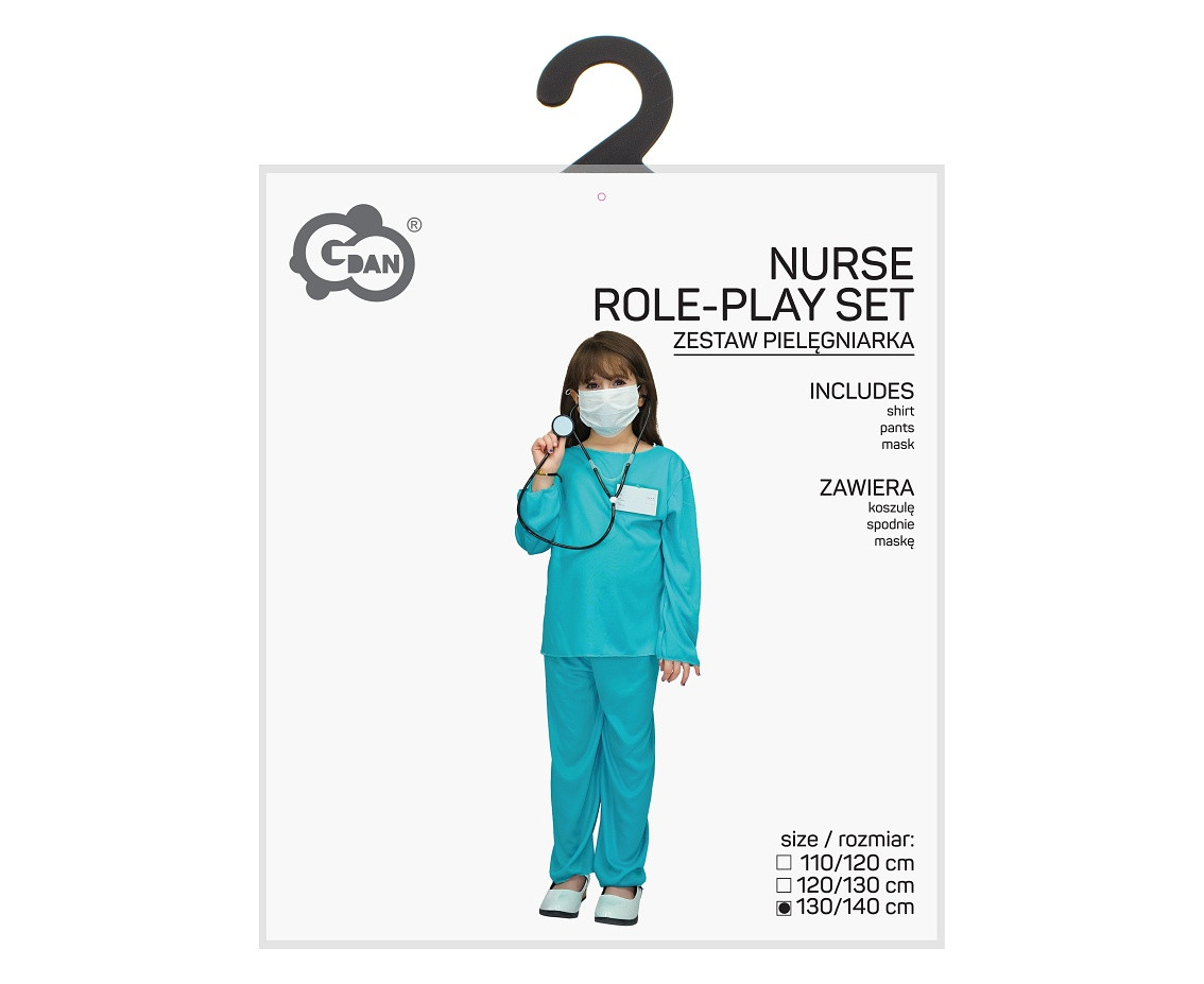 Role play-set for kids Nurse (shirt, pants, mask) size 130/140 cm