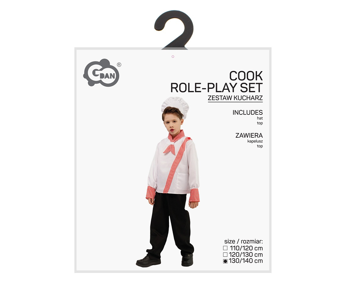 Role play-set for kids Cook (hat, top) size 130/140 cm