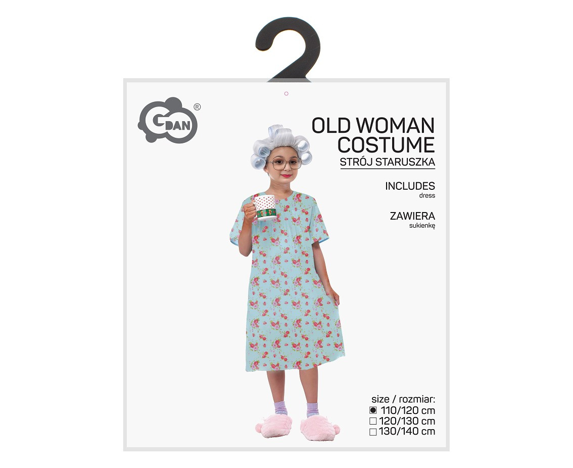 Costume for kids Old woman (dress) size 110/120 cm
