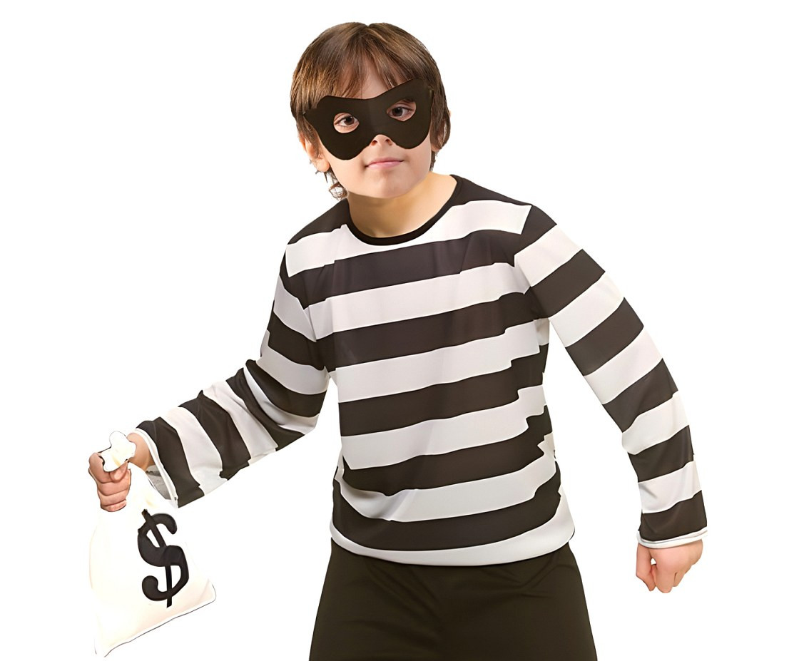 Role play-set for kids Thief (eye mask, top) size 130/140 cm