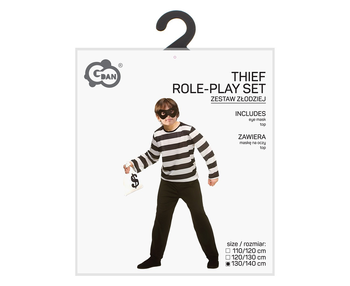 Role play-set for kids Thief (eye mask, top) size 130/140 cm