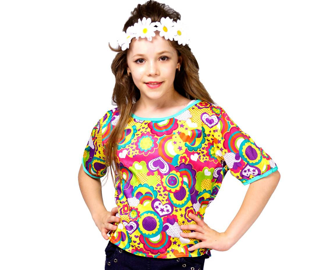 Role play-set for kids Hippie (headband, top) size 110/120 cm
