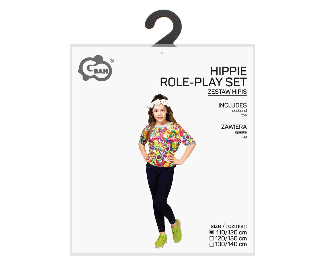 Role play-set for kids Hippie (headband, top) size 110/120 cm