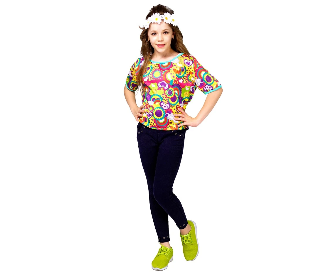 Role play-set for kids Hippie (headband, top) size 130/140 cm