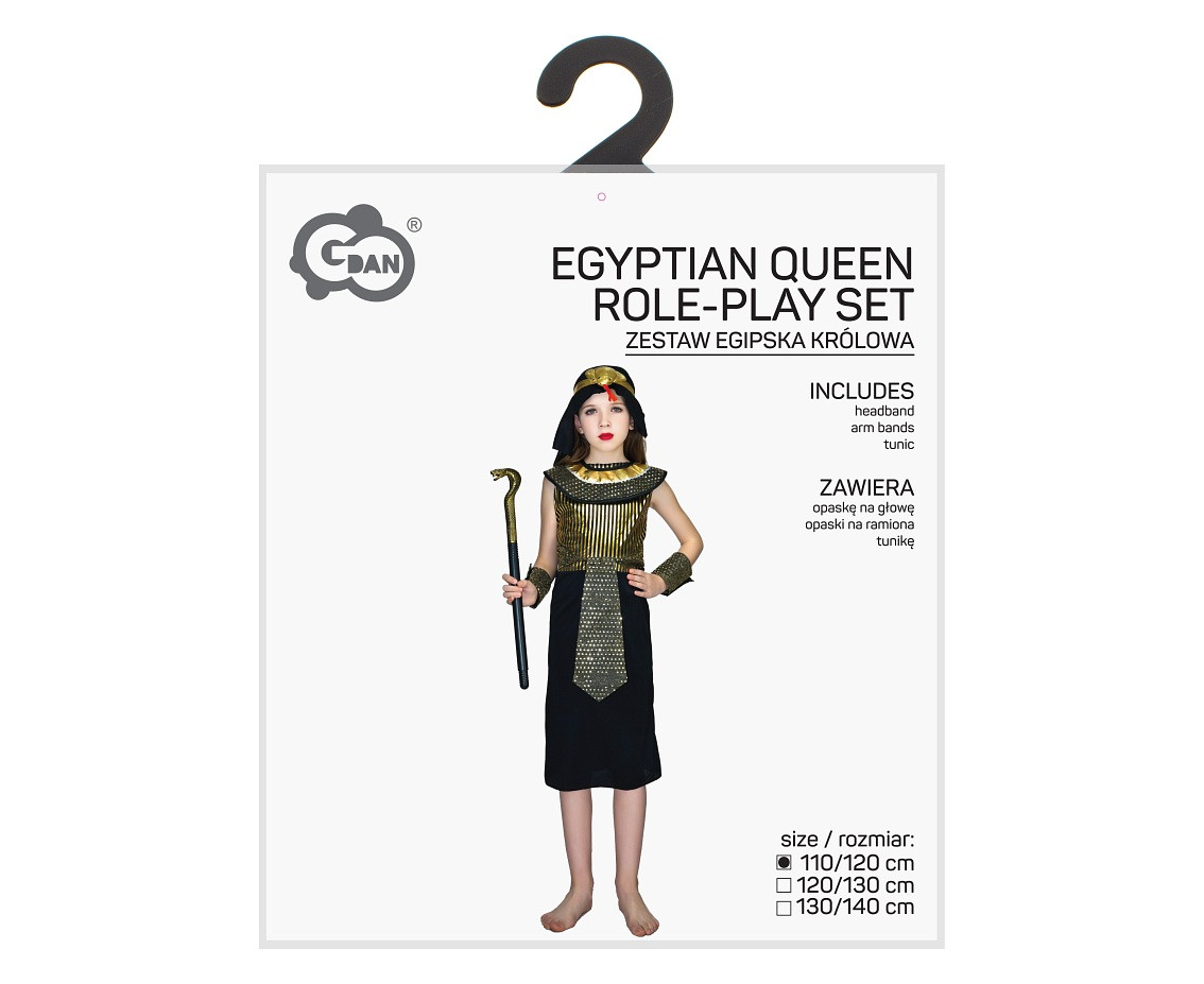Role play-set for kids Egyptian Queen (headband, arm bands, tunic) size 110/120 cm