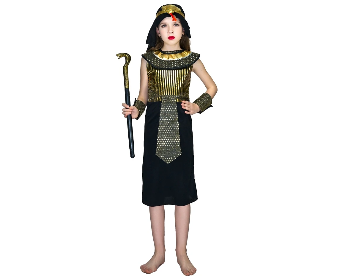 Role play-set for kids Egyptian Queen (headband, arm bands, tunic) size 110/120 cm
