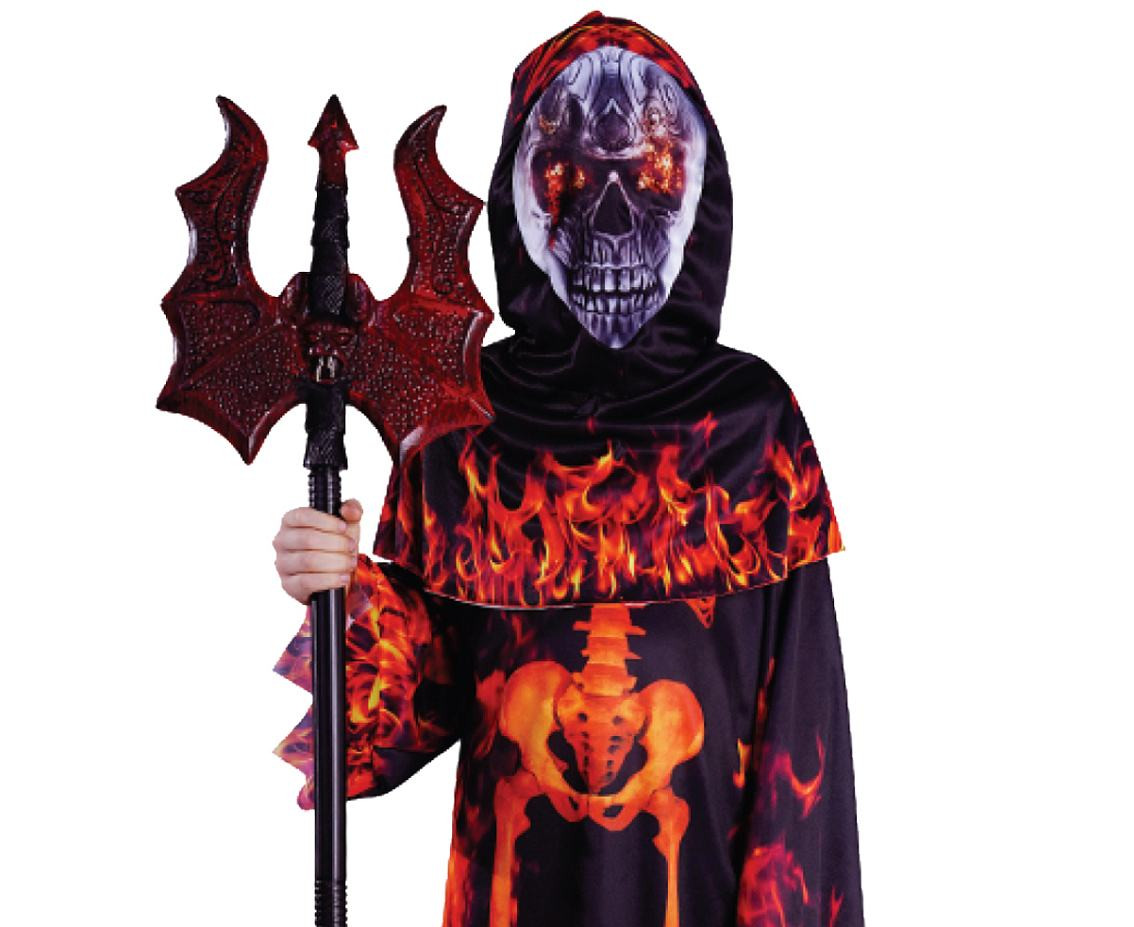 Costume for kids Burning Devil (robe with hood) size 130/140 cm