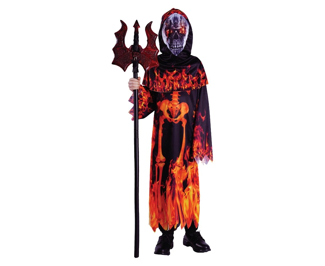Costume for kids Burning Devil (robe with hood) size 130/140 cm