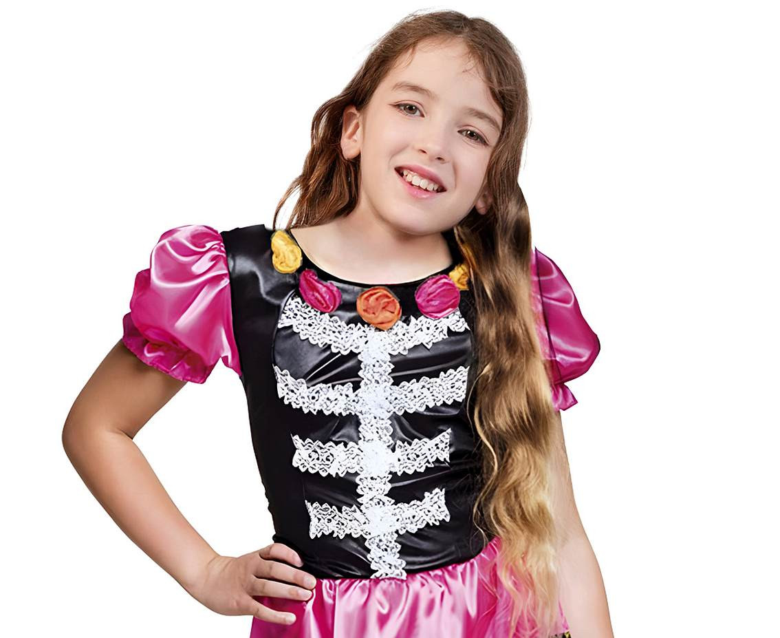 Costume for kids Colorful Bonehead (dress) size 110/120 cm