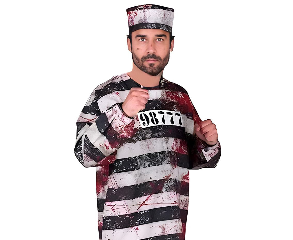 Role play-set for adult Spooky prisoner (top, pants) one size