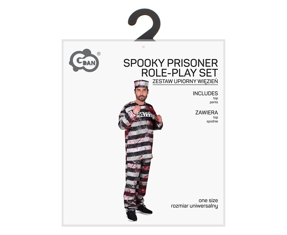 Role play-set for adult Spooky prisoner (top, pants) one size
