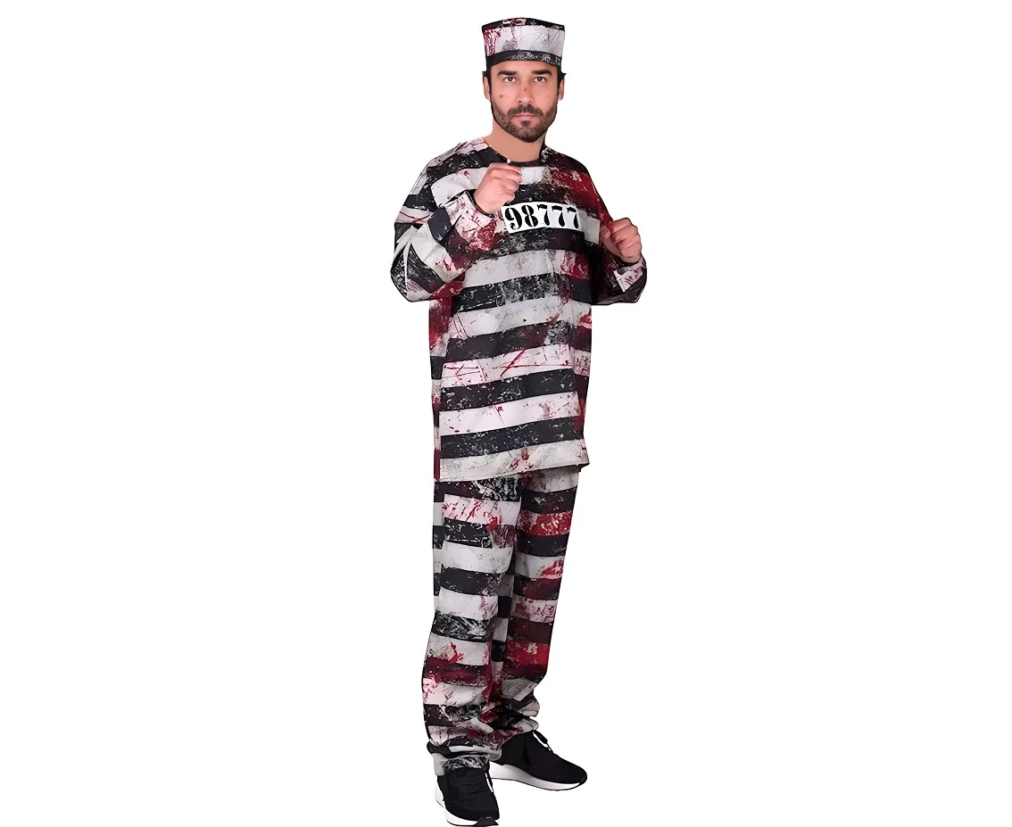 Role play-set for adult Spooky prisoner (top, pants) one size
