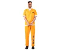 Role play-set for adult Orange prisoner (top, pants) one size