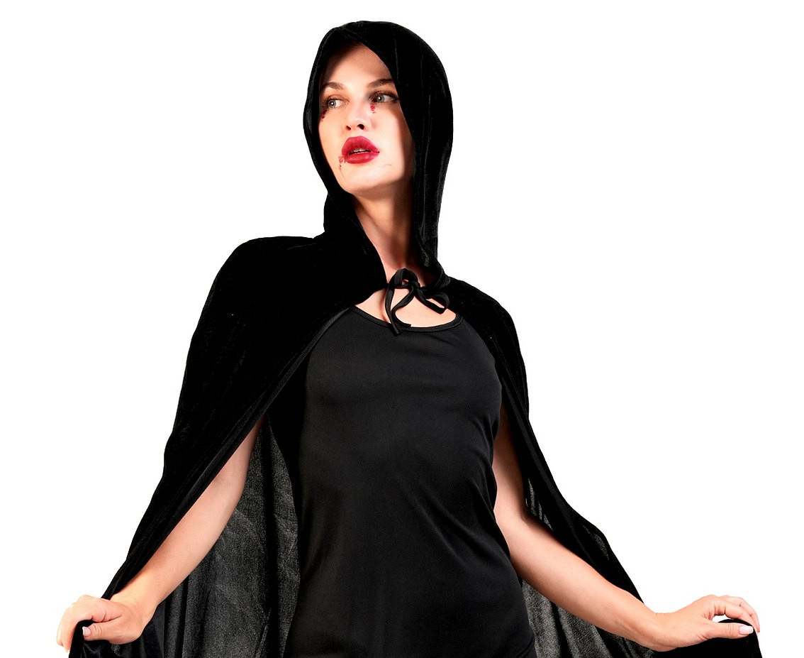 Role play-set for adults Black lady (dress, cape) one size