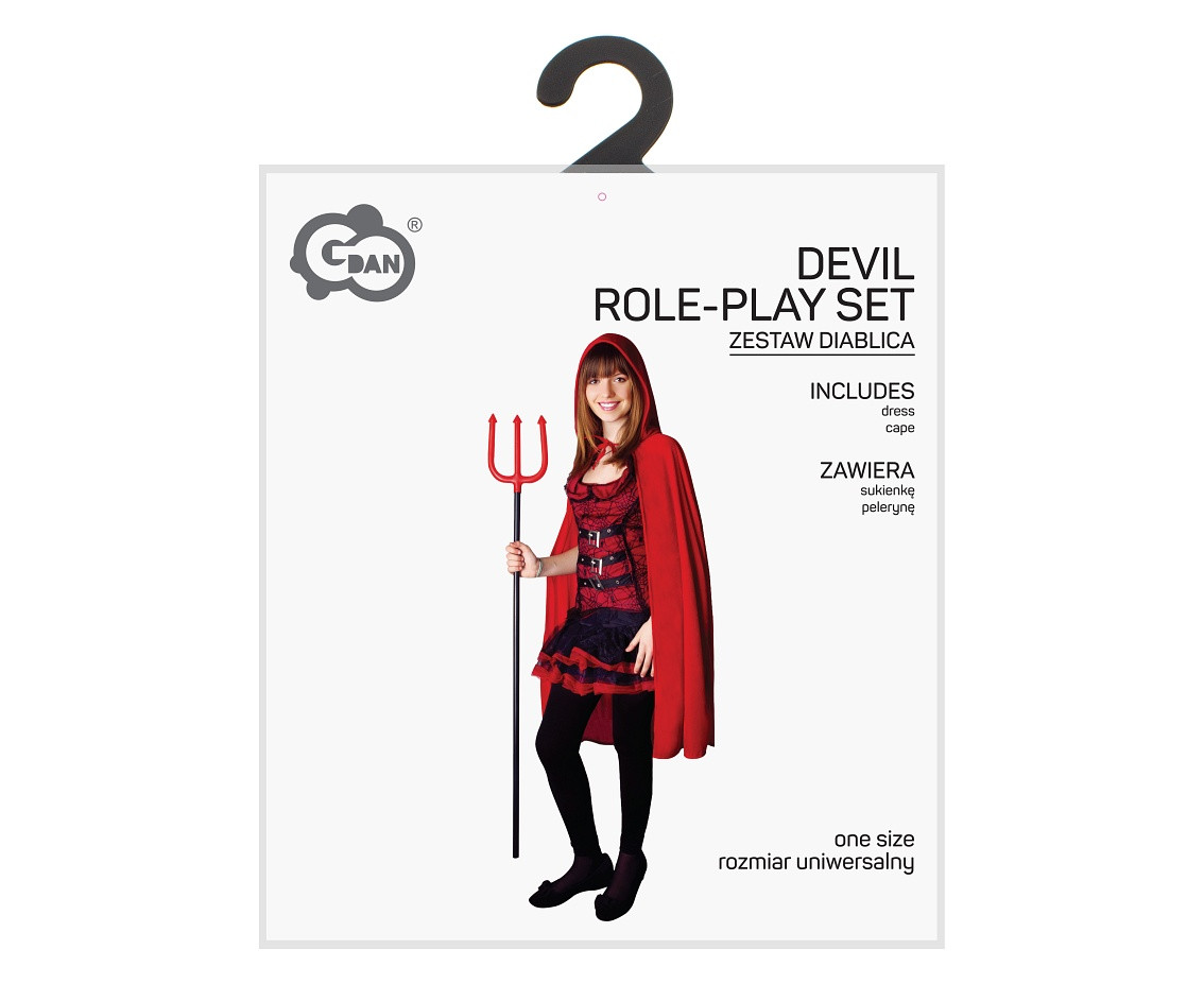Role play-ser for adults Devil (dress, cape) one size