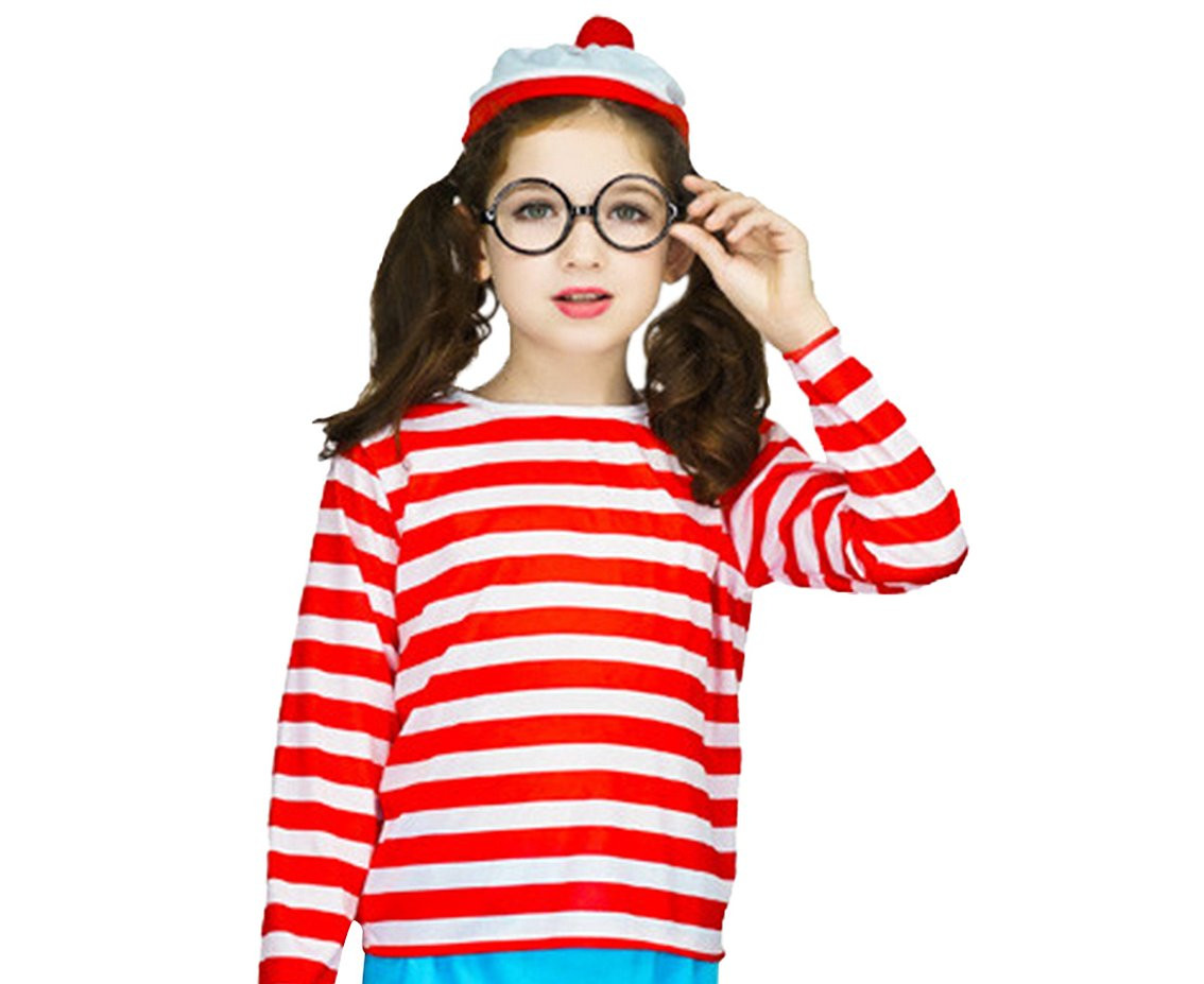 Role play-set for kids Curious Girl (hat, glasses, top, trouser, stockings) size 130/140 cm