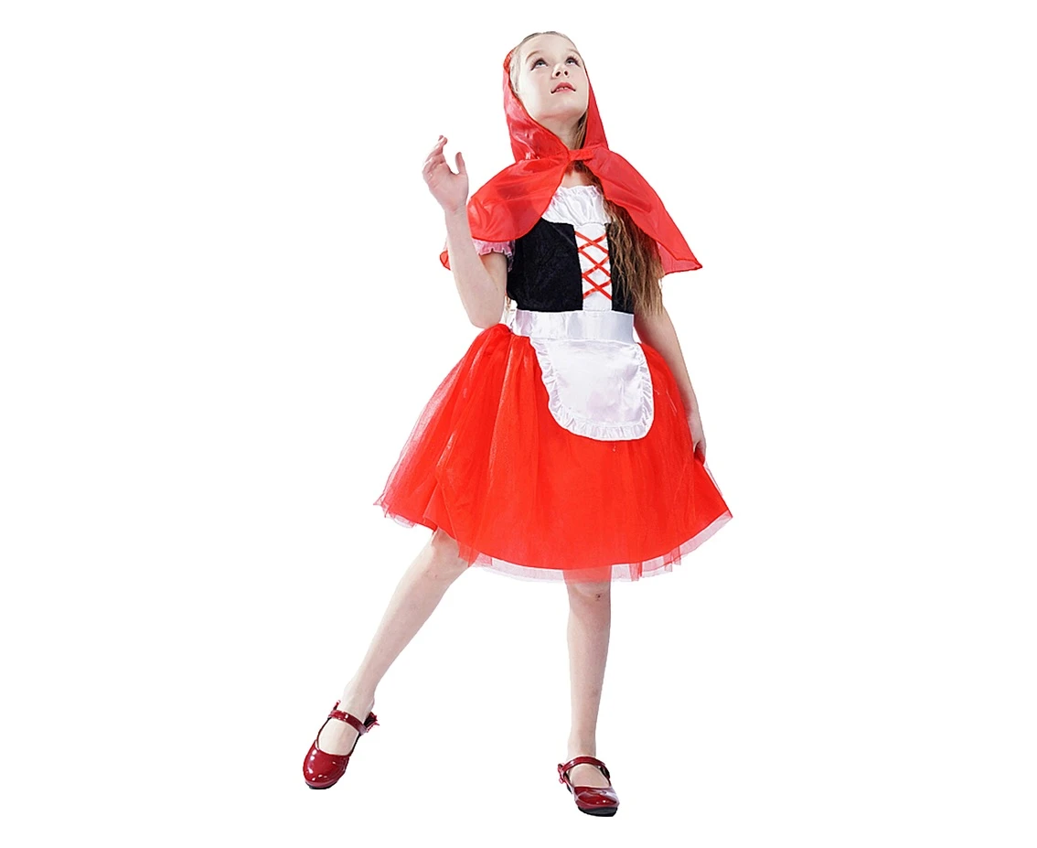 Role play-set for kids Girl in red hood (dress, cape with hood) size 110/120 cm
