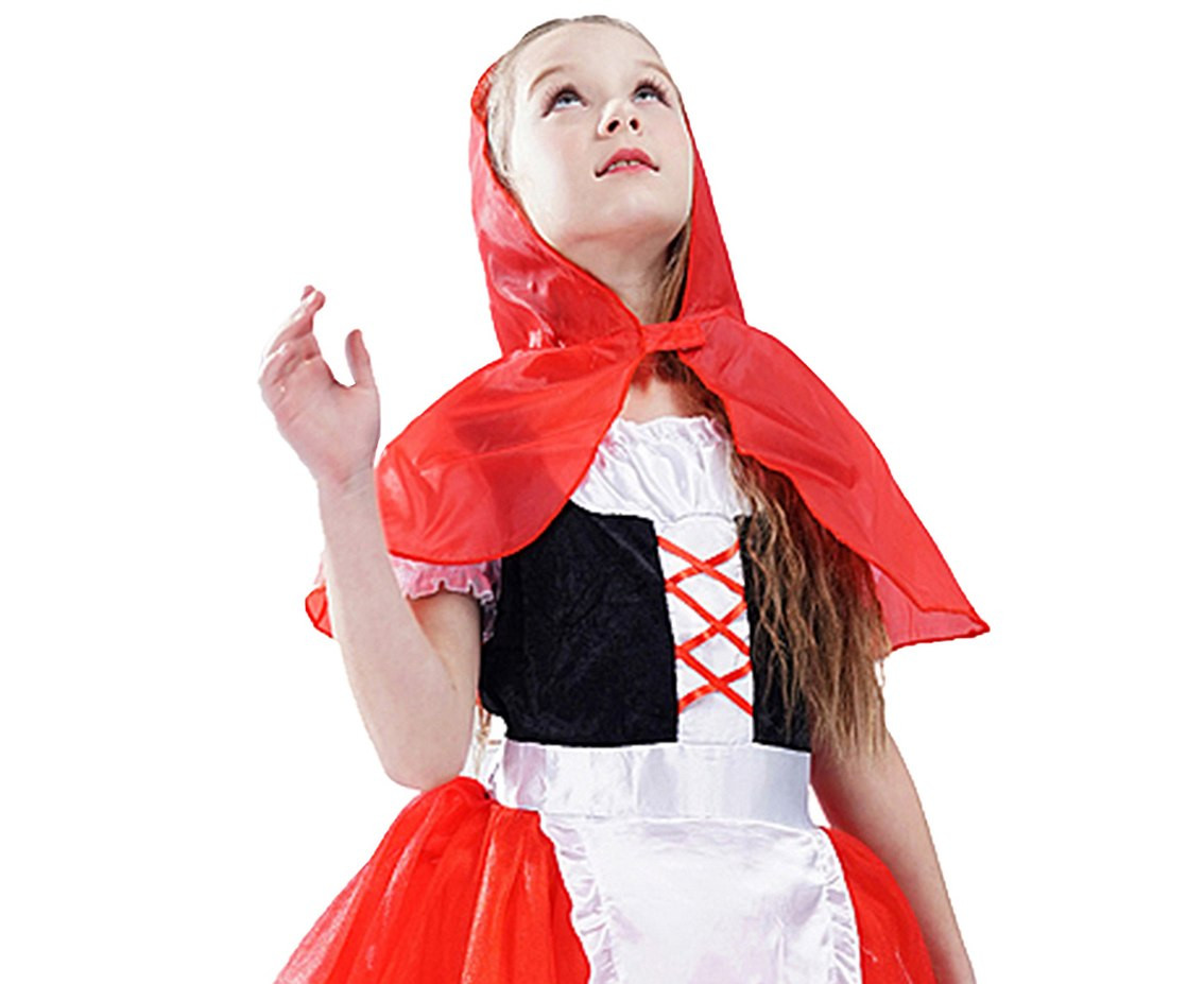 Role play-set for kids Girl in red hood (dress, cape with hood) size 130/140 cm