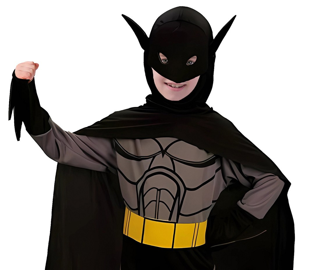 Role play-set for kids Superhero Bat (cape with hood, mask) size 110/120 cm