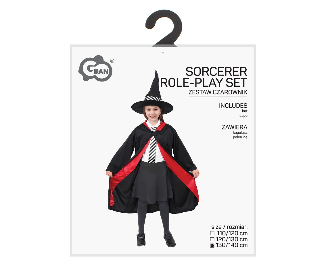 Role play-set for kids Sorcerer (hat, cape) size 130/140 cm